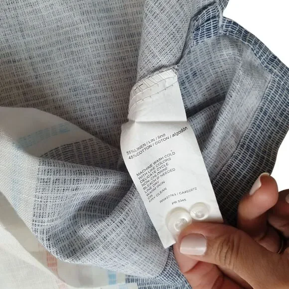 Cubavera Panel Shirt Mens XL Linen Blend Striped - Picture 4 of 7